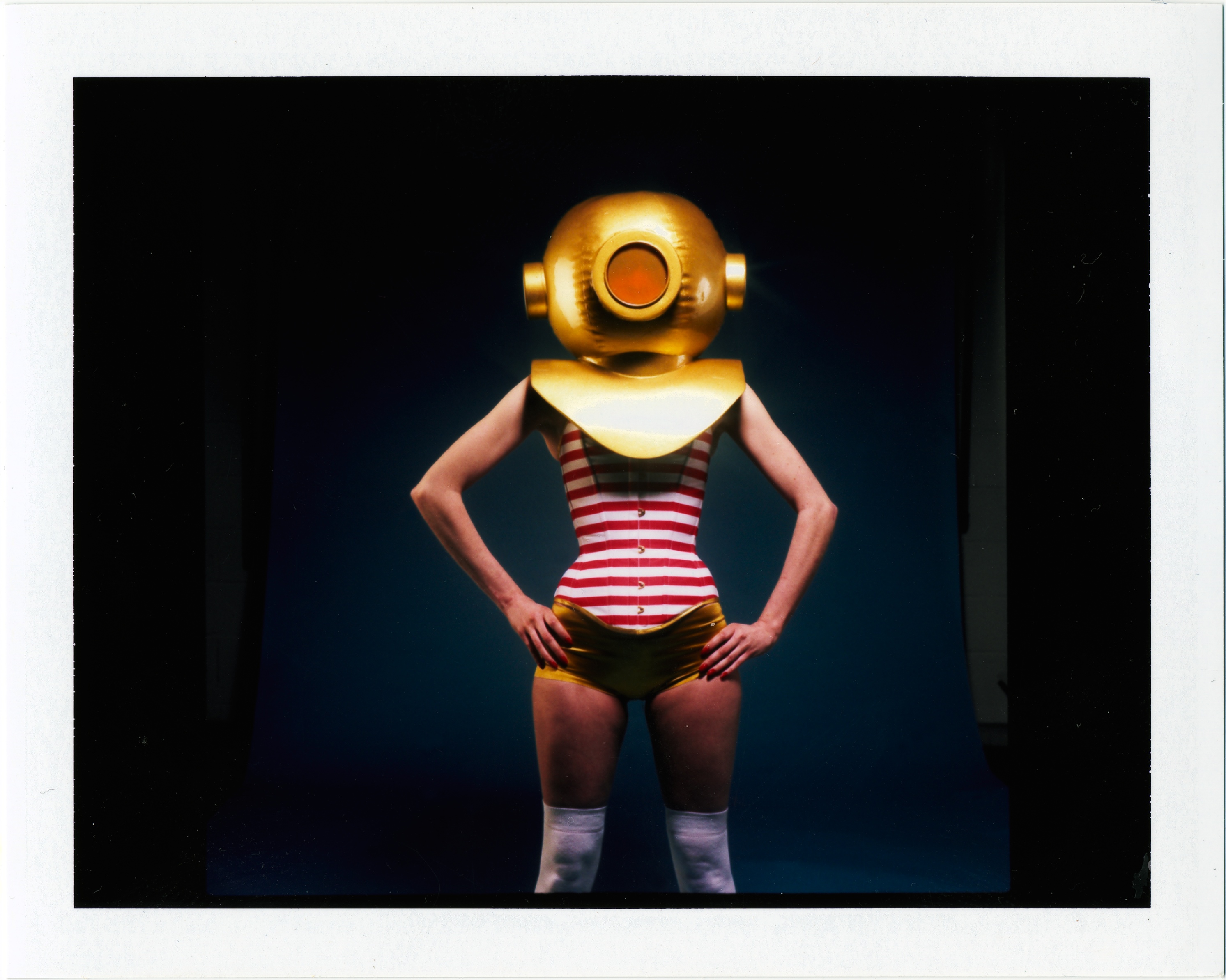 Helmeted costume from the Club Shepway Bathing Beauties material