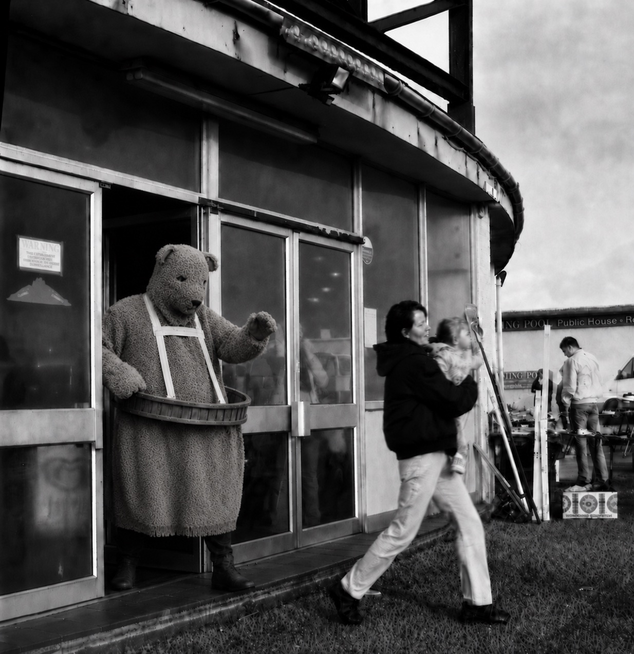 The Bear at the entrance to a later seafront leisure building