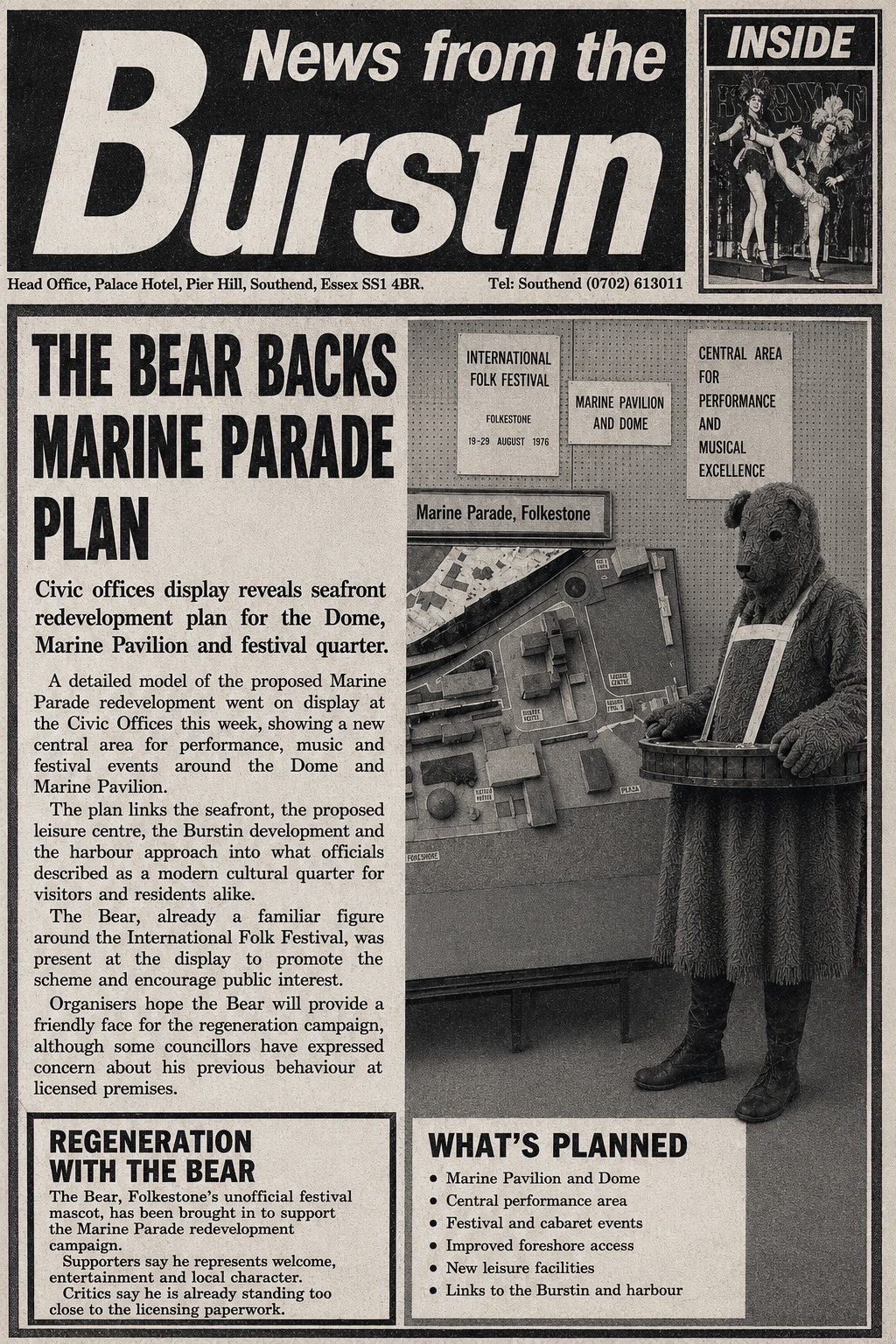 News from the Burstin page connecting the Bear with the Marine Parade proposals