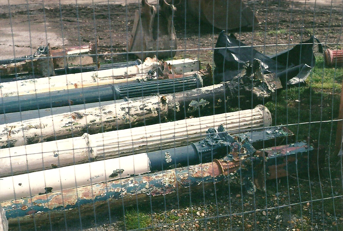 Ornamental columns removed during demolition