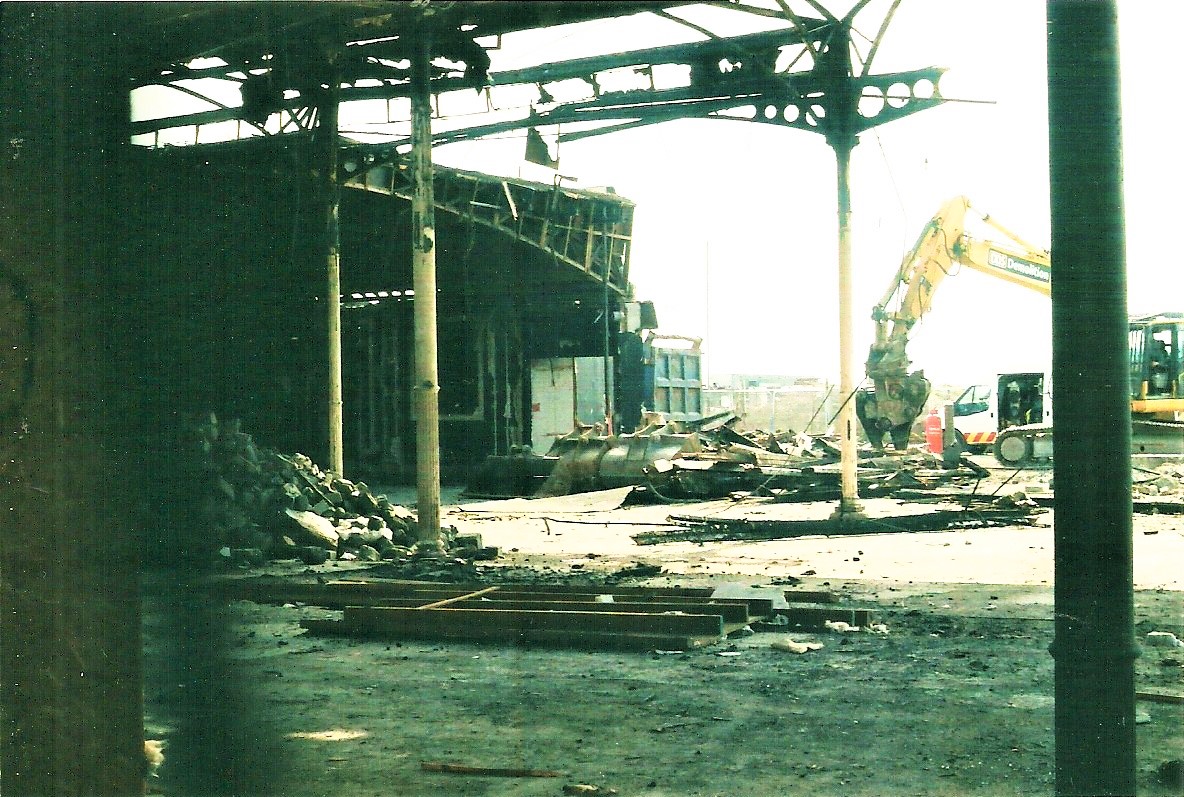 Demolition machinery inside the Rotunda