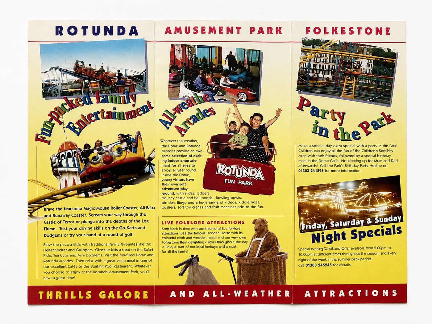 Folded Rotunda amusement park leaflet showing the Bear