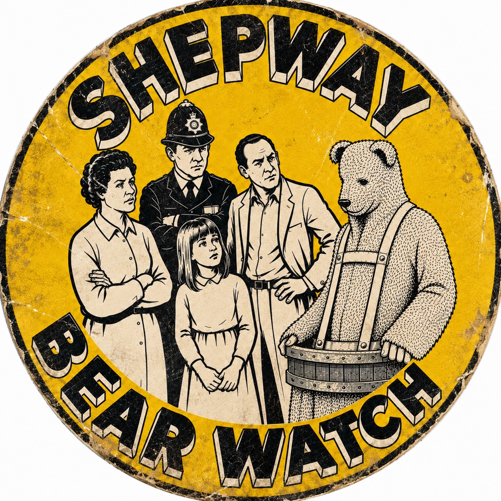 Worn Shepway Bear Watch sticker